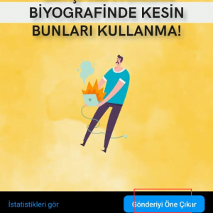 instagram gönderiyi öne çıkar