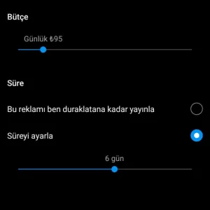 instagram reklam bütçe ve süre
