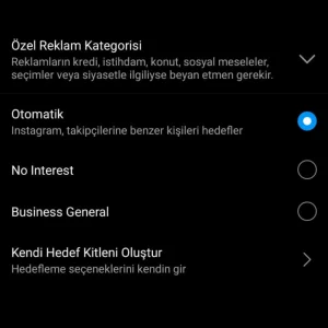 instagram reklam hedef kitle seçimi