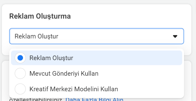 sıfırdan reklam oluşturma