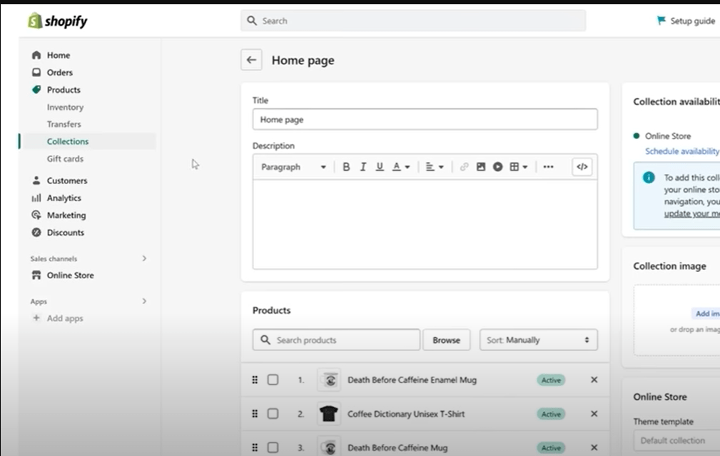 shopify ürün açıklaması